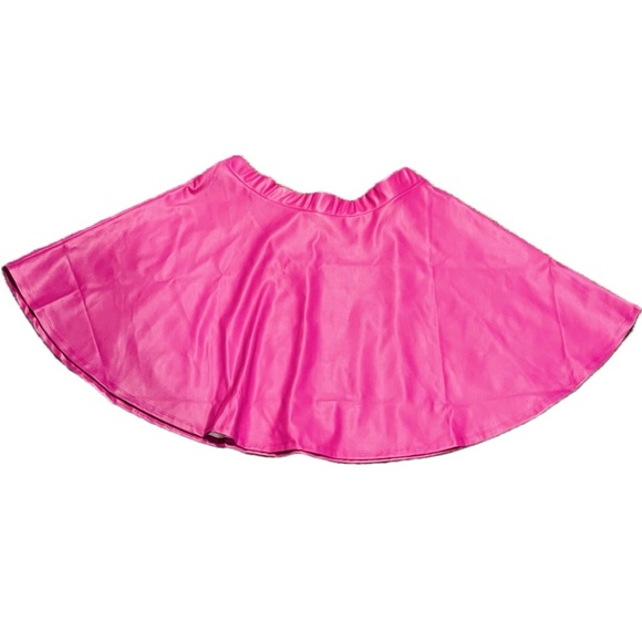 Popular 21 Barbie Plus Faux Leather Pink Skirt - Picture 1 of 5
